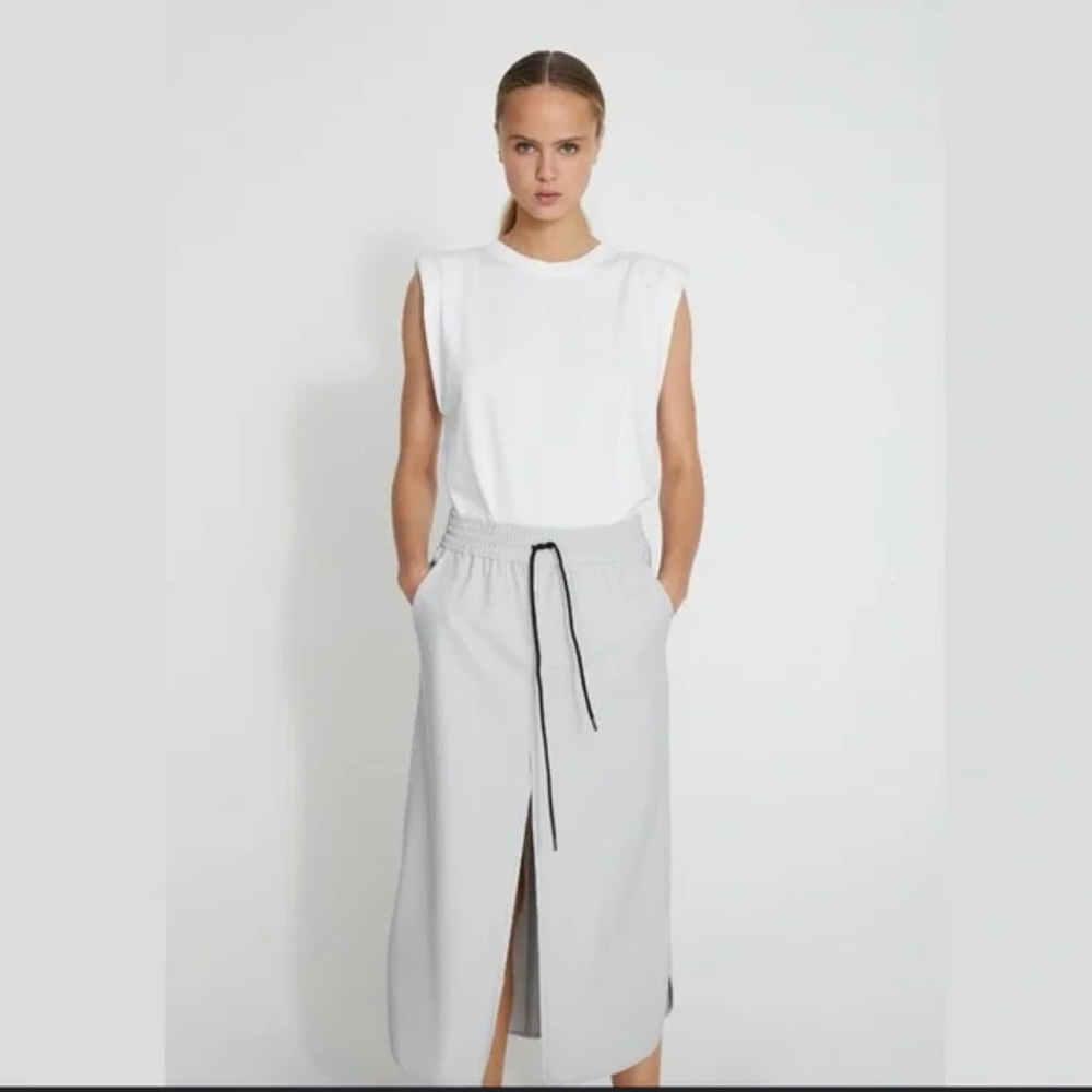 Zara Light Gray Midi Skirt